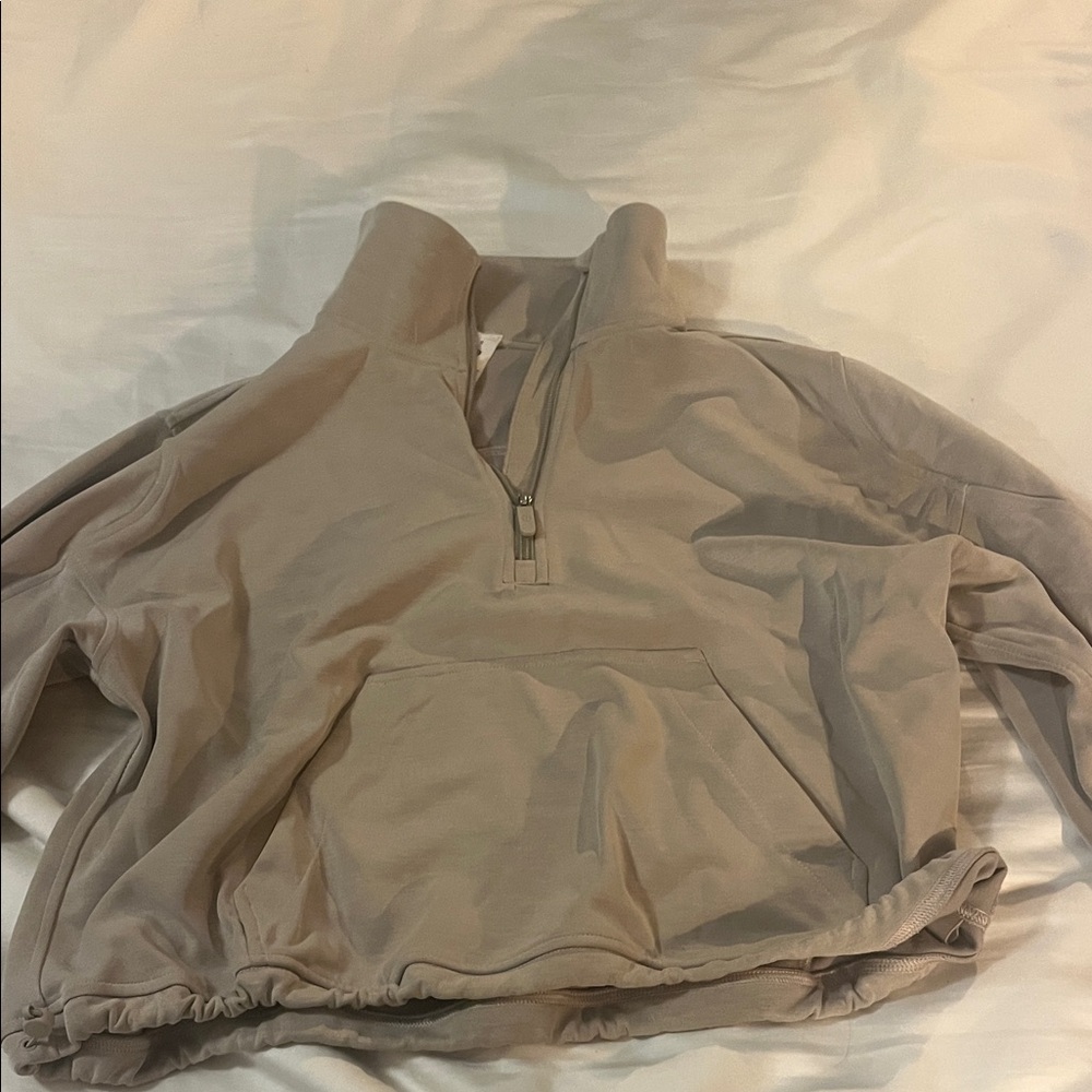 Tan lululemon softstreme Quarter-Zip Pullover size 8
